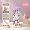 Taza Termo Interior de Cerámica para Mujer, Elegante Taza de Café con Asa de Acero Inoxidable, Botella Portátil de Gran Capacidad para Mantener Fría el Agua con Hielo