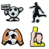 Serie de Fútbol Transfronteriza Charms de Zapato de Goma Suave de PVC Accesorios para Zapatos Crocs, Accesorios de Zapato de Club de la Copa del Mundo