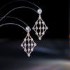 Moda Geométrica Zircão Quadrado Oco Brincos Dream Catcher Distintivo Popular Brincos Irregulares Longos