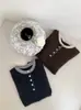 Suéter Cálido de Lana con Cuello Henley y Media Botonadura de Cachemira para Mujer, Otoño e Invierno, Mezcla de Seda, Color de Contraste, Tejido de Punto de Manga Larga