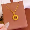 Pingente Ninho de Pássaro Flor Rosa Bola Redonda Latão Banhado a Ouro Conta da Sorte Moda Rede dos Sonhos Caractere de Bênção Fivela de Paz, Mesmo Estilo dos Lojas de Ouro