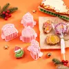 Molde para Galletas Serie Aventura Navideña Molde de Texto Calabaza Dibujos Animados 3D Galleta Repujada Simulación DIY