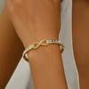 Pulsera de estilo nuevo para mujer con diamantes redondos, simple, de alto carbono, con diamantes, oro blanco, estilo Mori, estilo novia, ligera, de lujo, con 8 palabras.