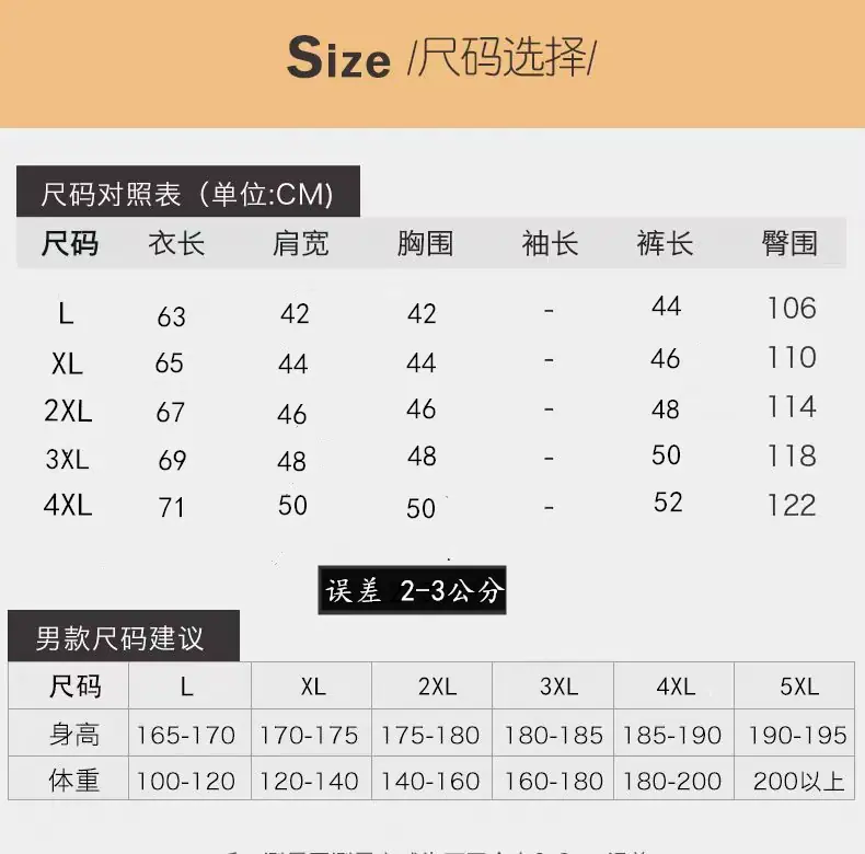 尺寸表