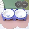 Tigela Dupla Cerâmica para Gatos, Tigela de Água com Proteção de Pescoço, Boca Inclinada Elevada, Tigela de Comida para Gatos, Tigela de Água, Tigela para Pets, Acessórios para Pets