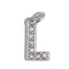 [Procesamiento Personalizado] Colgante de Acero Inoxidable con Incrustaciones de Diamantes de 26 Letras Estilo Europeo y Americano Transfronterizo para Collar y Pendientes DIY Accesorios Hechos a Mano