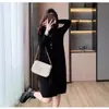 Vestido Suéter para Mujer en Otoño e Invierno Estilo Nuevo con Abrigo, Holgado y Elegante, Chaleco Base de Punto Reductor de Edad, Versátil