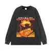Camiseta vintage lavada desgastada de manga corta con estampado de moda, corte holgado oversize, moda urbana unisex de manga corta