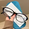 Óculos de Leitura Femininos Novo Estilo Olho de Gato Transfronteiriços, Anti-Luz Azul, Anti-Fadiga, Armação Preta Retrô, Venda por Atacado
