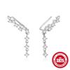 Pendientes colgantes de plata esterlina S925 simples ins de una sola fila con diamantes incrustados para mujer, pendientes colgantes, de venta caliente en Europa y América, pendientes Super Flash
