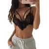 Roupa Íntima Sexy Renda Europeia e Americana Comércio Exterior Sutiã Vazado Sexy Alça Top Feminino Moda All-match Roupa Íntima