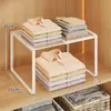 Prateleira Divisória de Guarda-Roupa, Prateleira Extensível para Armário de Quarto, Rack de Armazenamento Doméstico para Roupas e Itens Diversos