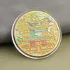 Monedas conmemorativas de ciudades, recuerdos turísticos, monedas coloridas en relieve con paisajes arquitectónicos de Beijing, Shanghái y Nanjing, monedas conmemorativas coleccionables