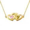Collar de Corazón a Corazón de Amor Más Vendido Transfronterizo Piedra de Nacimiento de Diciembre Marcado y Grabado Láser Joyería Conmemorativa del Día de la Madre