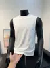 2026 Verão Masculino Fino Jovem Fresco Estilo Americano Seda Gelada Regata Sem Mangas Camiseta Basquete Esportes Camiseta de Baixo