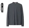 Camiseta base antibacteriana de cuello medio 7A para hombre, camiseta de manga larga de forro polar suave por ambos lados para mujer, sudadera cálida elástica con logo personalizado