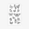 Adesivos de Tatuagem Temporária Borboleta Flor Cruzada à Prova d'Água Longa Duração Cintura e Abdômen de Alta Qualidade
