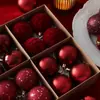 Decoraciones navideñas transfronterizas 6cm/16 piezas juego de bolas navideñas electroplateadas flocadas adornos colgantes para árbol de Navidad