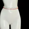 Cadena Sencilla Sexy de Cintura Única Brillante Cristal Artificial Perla Artificial Borla Accesorios Cadena Corporal de Vacaciones para Mujer Joyería