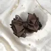 Pinza de plátano con lazo floral estilo coreano, tacto retro suave de alta gama, coleta alta, añade volumen a la parte posterior de la cabeza, accesorio para el cabello, pinza para el cabello
