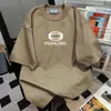 Camiseta de Manga Corta para Mujer con Estampado de Letras Simples Estilo Graffiti Tendencia Nacional Verano Nueva Casual Holgada Versátil