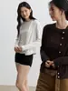 Colección nueva Otoño/Invierno 2026: cárdigan de cachemira para mujer, suave y amigable con la piel, adecuado para usar en capas, estilo básico, elástico, con cierre de botones