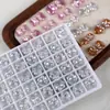 Accesorios de Arte para Uñas de Alta Calidad K9 Hielo Transparente Fondo Abierto Apilables con Pedrería Súper Brillantes Rectangulares Ovalados Acabado Perla Decoraciones de Uñas Apilables con Pedrería