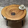 Mesa de Té de Madera de Alcanfor Talla de Raíz Madera Maciza Mesa de Café Pequeña Estilo Shaji B&B Sala de Estar Ventana Saliente Tatami Mesa Pequeña