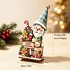 Nova decoração de Natal transfronteiriça, enfeites de madeira de desenho animado para decoração de casa e loja, decorações de mesa do Papai Noel e boneco de neve