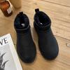 Botas de Neve Integradas com Pelo Genuíno GuyunWinter para Mulheres, Botas Curtas de Algodão Antiderrapantes Mini para Casais, Estilo de Inverno