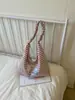 Bolso Cruzado de Hombro Único Rayado Estilo Coreano para Mujer, Correa de Hombro Ajustable Plisada, Bolso de Gran Capacidad para Estudiantes, Viajes Escolares