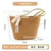 Bolsa tote feminina de grande capacidade em estoque, bolsa tecida francesa, bolsa de viagem de férias feminina, bolsa de praia simples, bolsa de mão, disponível para dropshipping
