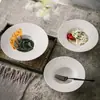 Plato Estilo Sencillo Cerámica Mate Serie Blanco y Negro Tazón de Sombrero de Paja Tazón Salah