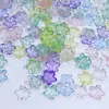 12mm Acrílico Transparente Color AB Chapado Flor de Cinco Pétalos Base Hecho a Mano DIY Pétalo de Flor Adorno Accesorio Material Madera Cuentas No