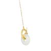 Colgante Hebilla de Paz con Anillos de Jade Entrelazados, Collar de Imitación de Jade Hetian para Mujer, Cadena Estilo Chino, Jade Blanco Chapado en Oro
