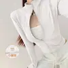 Transpirable Ajustado Secado Rápido Manga Larga para Mujer Delgado con Forro Polar Adelgazante para Correr Fitness Top Exterior Sensación de Alta Gama Ropa Deportiva para Yoga