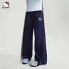 Calça Casual de Primavera para Meninas 2026 Novo Estilo Doce e Estilosa Renda Decorativa Patchwork Solta Confortável Calça de Moletom