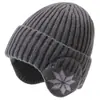 Gorros de Lana Tejidos Cálidos Populares de Otoño e Invierno para Hombres y Mujeres, Gorros de Terciopelo Engrosados con Protección para los Oídos, Gorros de Punto para Ciclismo al Aire Libre