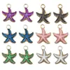 Mistura 12 Marinho Seis Cores Óleo Gotas Estrela do Mar Pingente DIY Pulseira Feita à Mão Colar Chaveiro Acessórios de Joias Material