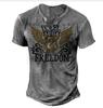 Camiseta de Primavera y Otoño 2022 Europea y Americana para Hombre Halloween Impresión 3D Manga Corta Cuello en V Camiseta Divertida para Hombre