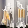 Gancho Giratorio para Cocina, Estante de Almacenamiento con Gancho sin Perforaciones, Colgador de Pared de Seis Garras para Espátulas y Cucharas, Estante de Almacenamiento para Palas