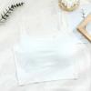2023 Verano Nuevo Camisola de Seda de Hielo Cuello Cuadrado Ajustado Versátil Almohadilla en el Pecho Prenda Exterior Top Base Interior
