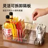 Estante para condimentos de cocina, estante de almacenamiento para encimera, divisor ajustable para gabinete, caja transparente de almacenamiento de condimentos para el hogar