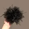Pin de Clip de Tiburón Negro con Lazo de Malla para la Parte Trasera de la Cabeza Pinza para el Cabello Grande Pinza Elegante para el Cabello Nuevo Estilo 2025 para Mujeres