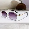 Novos Óculos de Sol de Luxo Personalizados 2025 Moda Europeia e Americana Óculos de Sol Sem Aro de Metal para Mulheres Lentes Serrilhadas de Alta Qualidade