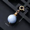 Contas redondas de ágata de cristal natural, pequenos pingentes, acessórios para pulseiras, colares, acessórios DIY, fechos universais, pingentes de bolsa