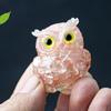 [Adorno de Búho de Resina + Cristal Natural] Ojos Inteligentes Incrustados de Cristal Adorno Popular de Feng Shui