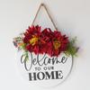 Corona de ramo de rosas de tienda de limones verdes, decoración del hogar, placa de puerta de bienvenida, colgante, listado comercial, se puede personalizar