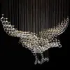 Araña de Cristal para Vestíbulo de Villa Dúplex, Proyecto de Hotel, Araña Minimalista Moderna para Sala de Estar, Araña de Cristal de Lujo Ligero Águila