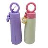 Vaso Termo de Acero Inoxidable para Niñas de Aspecto Elegante y Simple con Asa de Pétalo, Grueso, al Vacío, Portátil para Viaje al Aire Libre